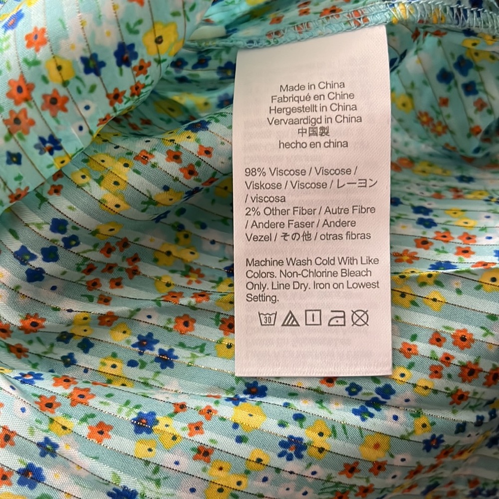 🆕J CREW Green Floral Ruffle Top Shirt - Picture 7 of 7